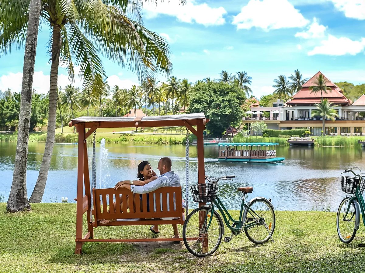 Scenic lakeside walkway within Laguna Lakelands